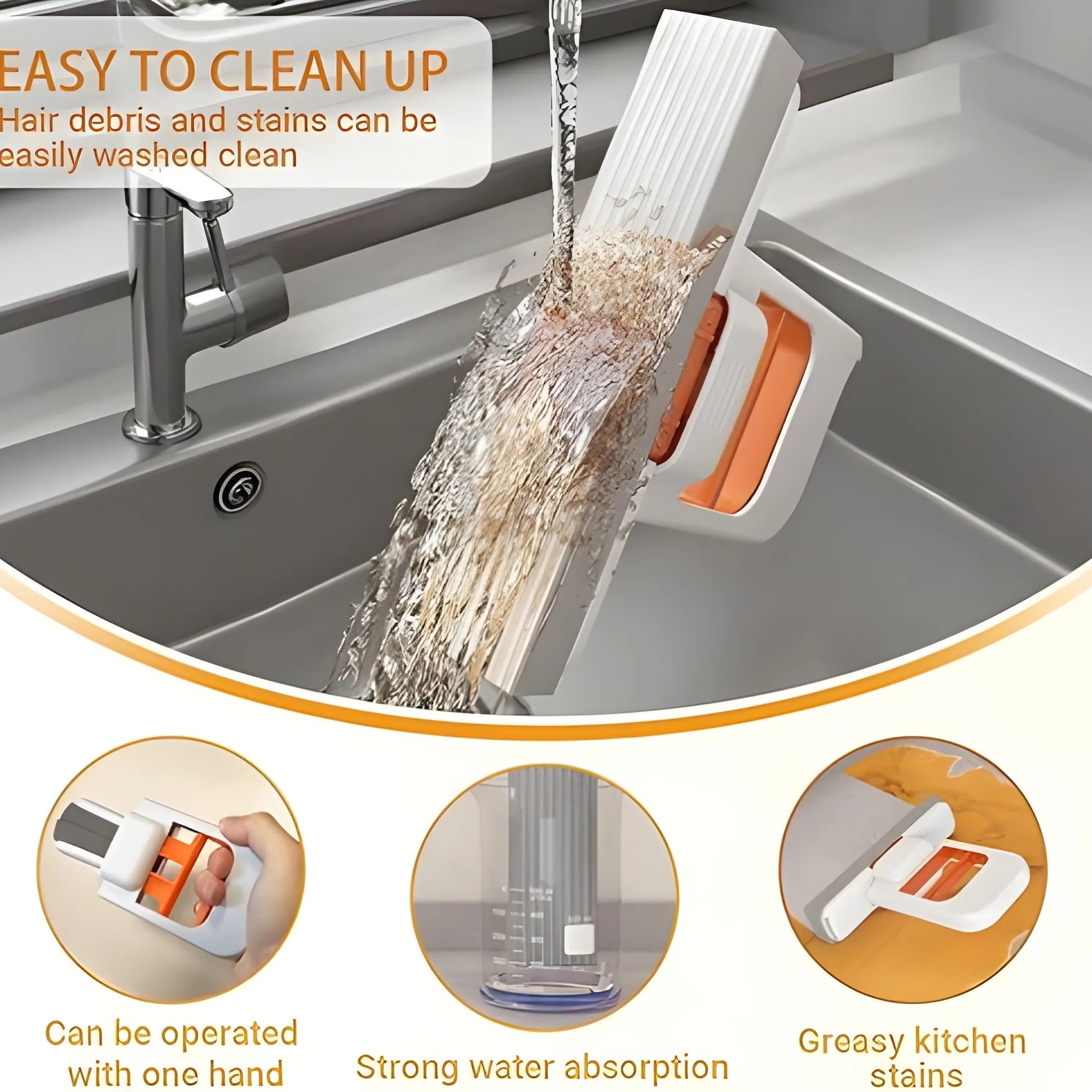 Mini Squeeze Mop – Portable Self-Squeezing Cleaning Tool