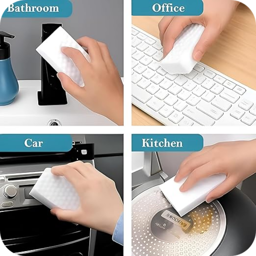 Magic Eraser Cleaning Sponge – Multi-Surface Stain Remover (Pack of 3)